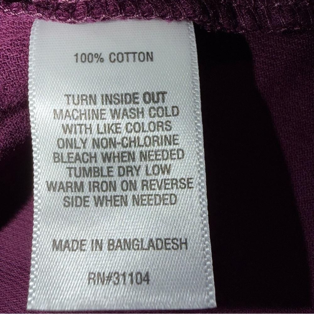 Wonderly Deep Plum Button Front Top Size Large - image 6